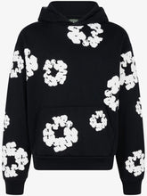 Denim Tears Cotton Wreath Print Hoodie Black Unisex Oversized Streetwear Pullover