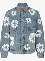 Denim Tears x Levi’s All‑Over Cotton Wreath Light Wash Denim Trucker Jacket
