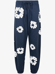 Denim Tears Navy White Wreath Cuffed Sweatpants