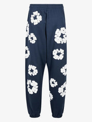 Denim Tears Navy White Wreath Cuffed Sweatpants
