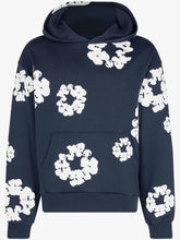 Denim Tears Navy All‑Over Wreath Pullover Hoodie