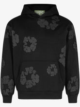 Denim Tears Cotton Wreath All‑Black Print Hoodie Unisex Oversized Streetwear Pullover