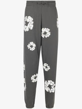 Denim Tears Grey Rhinestone Wreath Cuffed Sweatpants