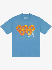 Vintage Blue Bubble Letter Signature Graphic Boxy Tee