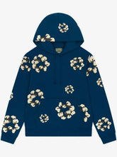 Denim Tears Teal All‑Over Cotton Wreath Pullover Hoodie