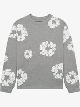 Denim Tears Cotton Wreath Print Long Sleeve Tee Grey Unisex Oversized Streetwear Top
