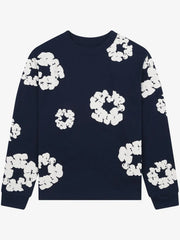 Denim Tears Navy Wreath Unisex Long Sleeve Tee
