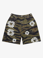 Denim Tears Camo Floral Wreath Denim Shorts