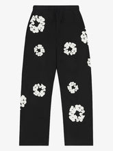 Denim Tears Black White Wreath Wide Leg Sweatpants