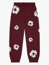 Denim Tears Burgundy Cotton Wreath Jogger Sweatpants