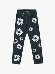 Denim Tears Rhinestone Floral Raw Denim Jeans