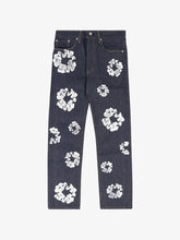 Denim Tears Raw Denim White Wreath Print Jeans