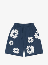 Denim Tears Navy Raw Hem Floral Wreath Sweat Shorts