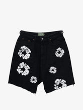 Denim Tears Black White Wreath Denim Jort Shorts