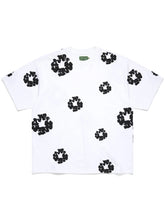 Denim Tears White All‑Over Black Wreath Print Short Sleeve Tee