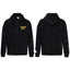 Gallery Dept Black Marble Tie‑Dye Yellow Logo Full Zip Up Hoodie