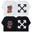 Off-White Cartoon Graffiti Arrow Cross Print Short Sleeve T-Shirt