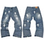 Gallery Dept. Paint Splatter & Patchwork Distressed Charcoal Denim Jeans