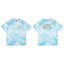 Gallery Dept. Marble Tie-Dye Gold Logo Short Sleeve T-Shirt - Light Blue
