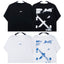 Off-White Blue Brushstroke Arrow Logo Short Sleeve T-Shirt