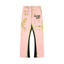 Gallery Dept. "GALERIE DEPT." Lime Green Tie-Dye Wash Contrast Panel Sweatpants - Soft Pink