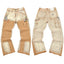 Gallery Dept. Distressed Graphic Patch Paint Splatter Cargo Pants