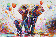 Elephants Colorful Celebration