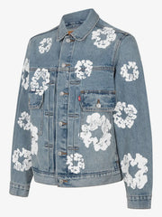 Denim Tears x Levi’s All‑Over Cotton Wreath Light Wash Denim Trucker Jacket