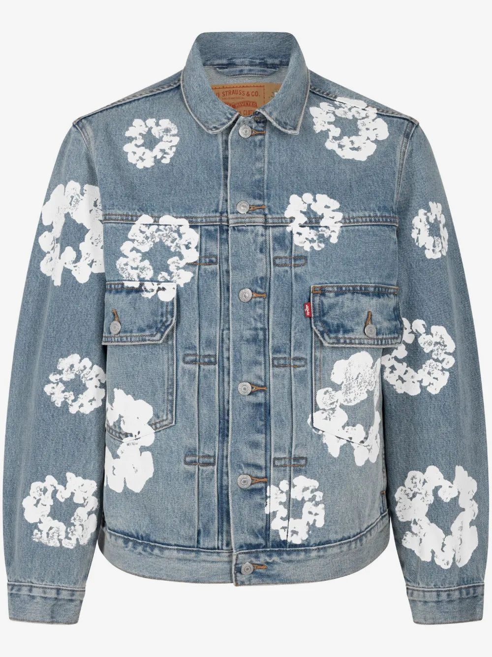 Denim Tears x Levi’s All‑Over Cotton Wreath Light Wash Denim Trucker Jacket