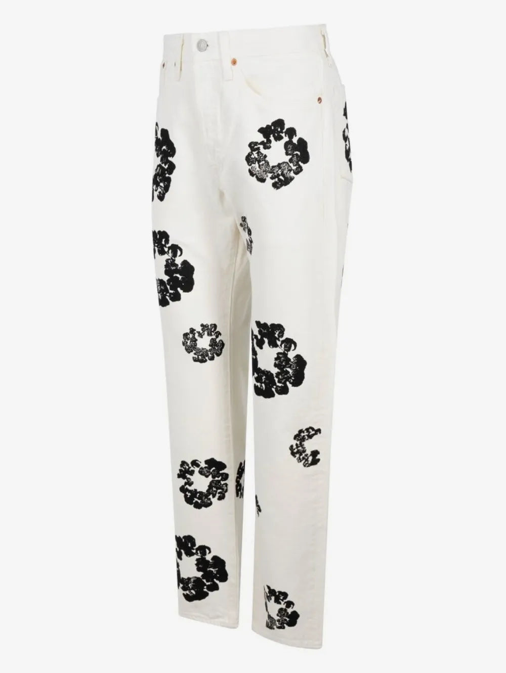 Denim Tears White Black Wreath Denim Pants