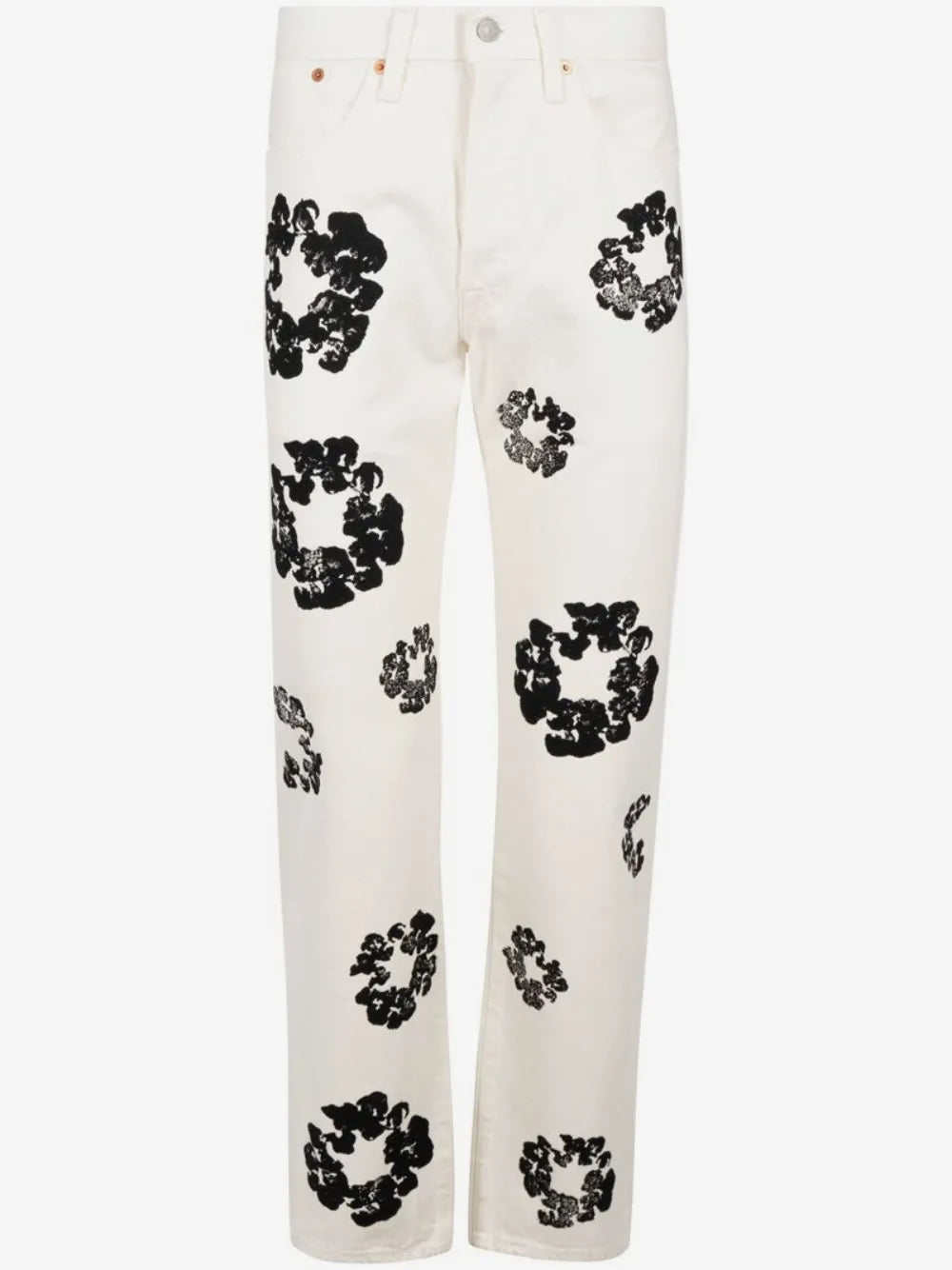 Denim Tears White Black Wreath Denim Pants