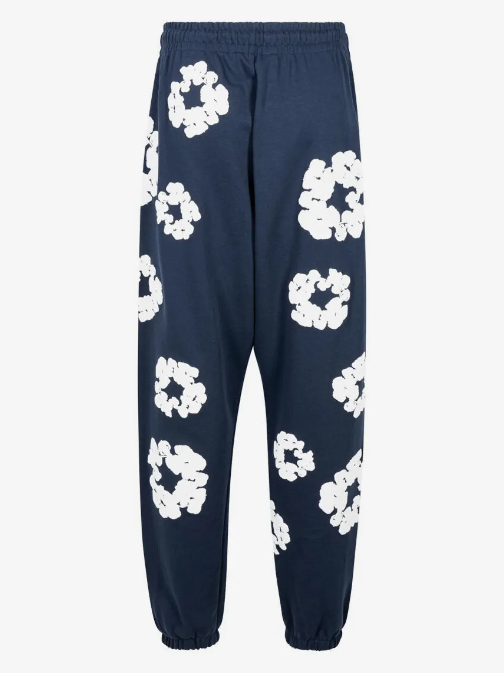 Denim Tears Navy White Wreath Cuffed Sweatpants
