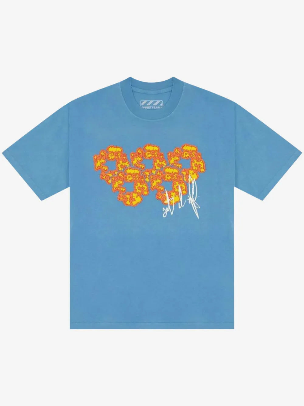 Vintage Blue Bubble Letter Signature Graphic Boxy Tee