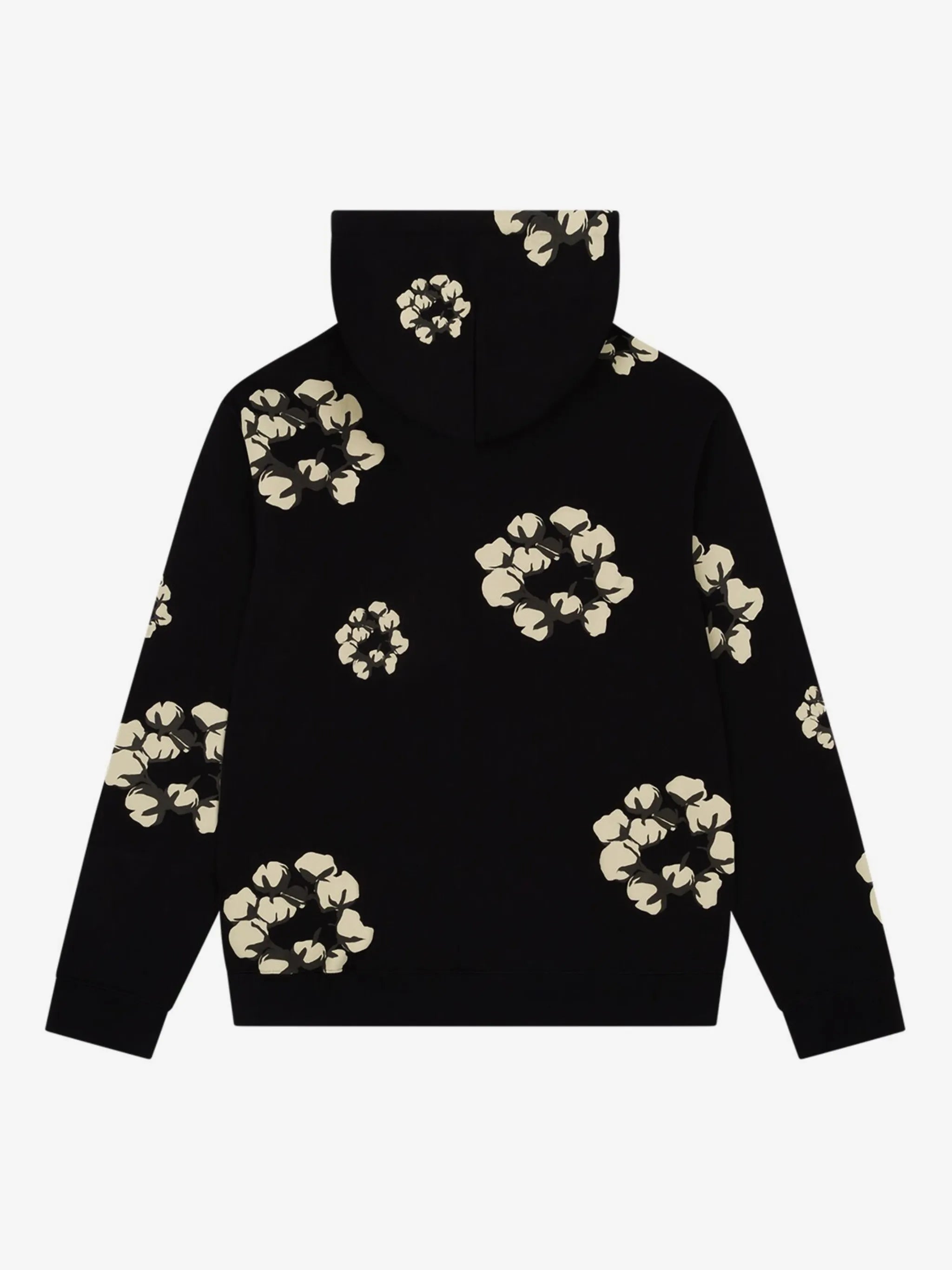 Denim Tears Black Multi‑Tone Cotton Wreath Pullover Hoodie