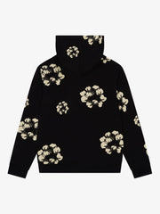 Denim Tears Black Multi‑Tone Cotton Wreath Pullover Hoodie