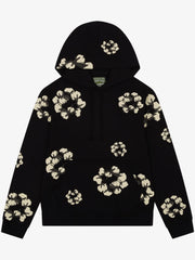 Denim Tears Black Multi‑Tone Cotton Wreath Pullover Hoodie