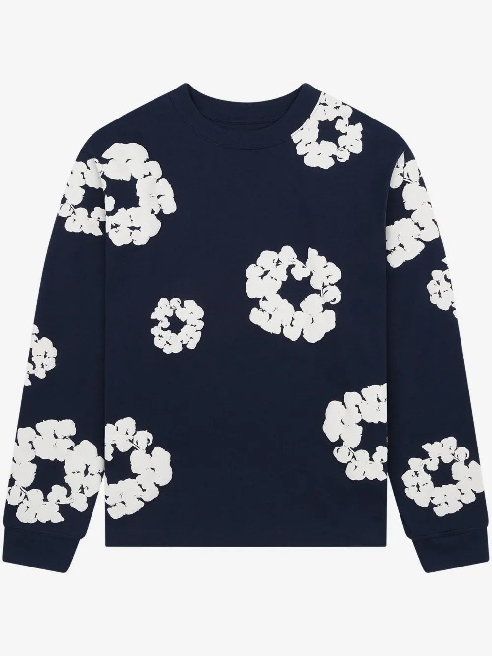 Denim Tears Navy Wreath Unisex Long Sleeve Tee