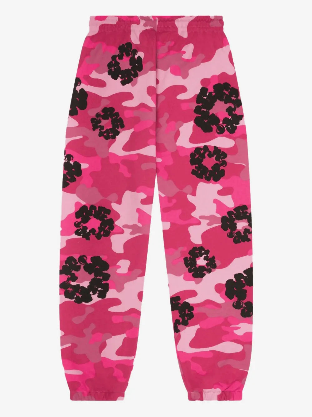 Denim Tears Pink Camo Black Wreath Cuffed Sweatpants