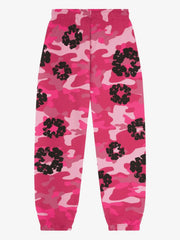 Denim Tears Pink Camo Black Wreath Cuffed Sweatpants