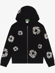 Denim Tears Rhinestone Wreath Zip‑Up Unisex Hoodie