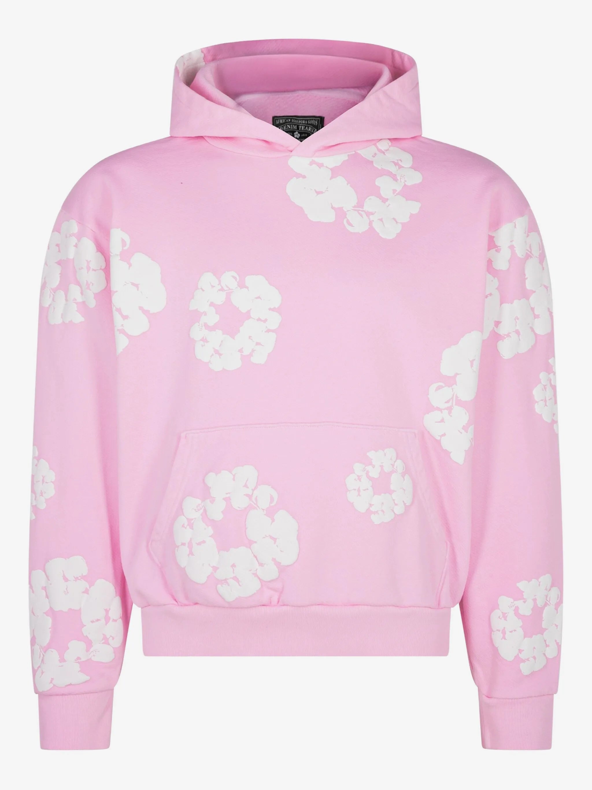 Denim Tears Pink All‑Over Cotton Wreath Pullover Hoodie