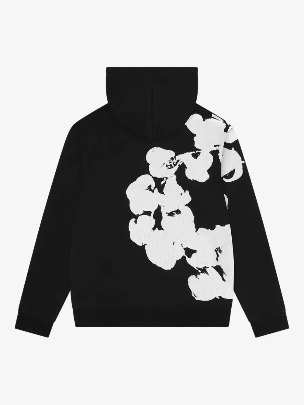 Denim Tears Black Large‑Format Cotton Wreath Pullover Hoodie