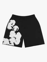 Denim Tears Black Large Graphic Floral Sweat Shorts