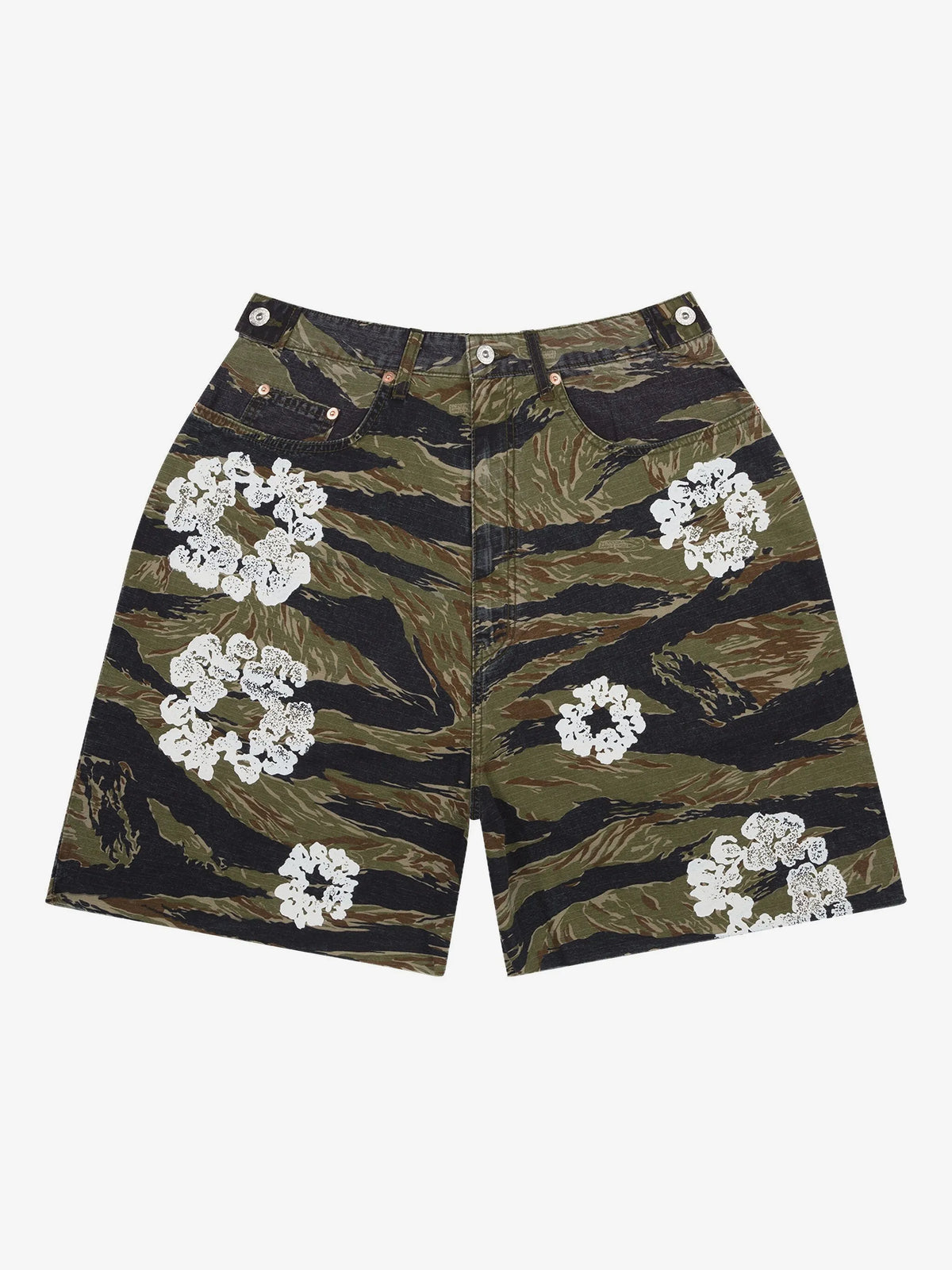Denim Tears Camo Floral Wreath Denim Shorts