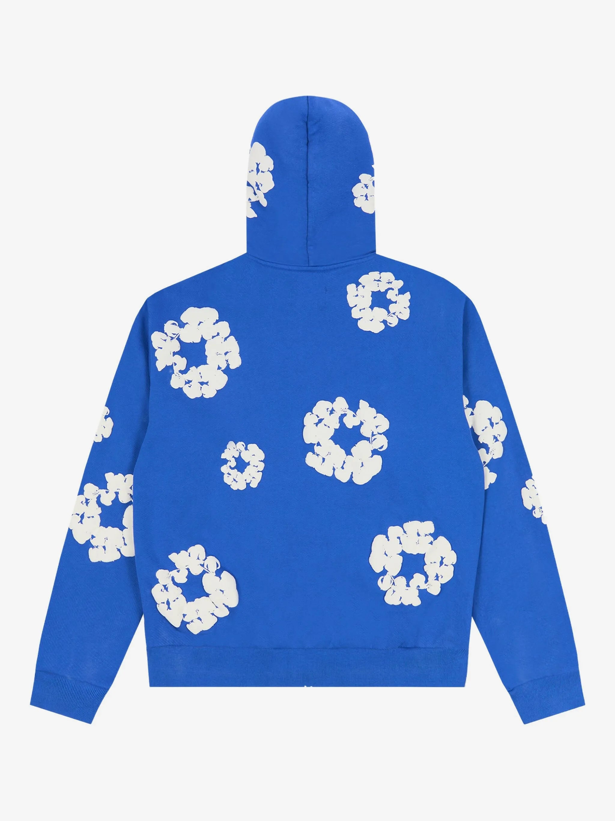 Denim Tears Blue Wreath All‑Print Zip‑Up Unisex Hoodie
