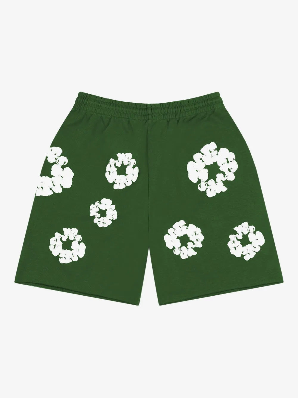 Denim Tears Green All‑Over Floral Sweat Shorts