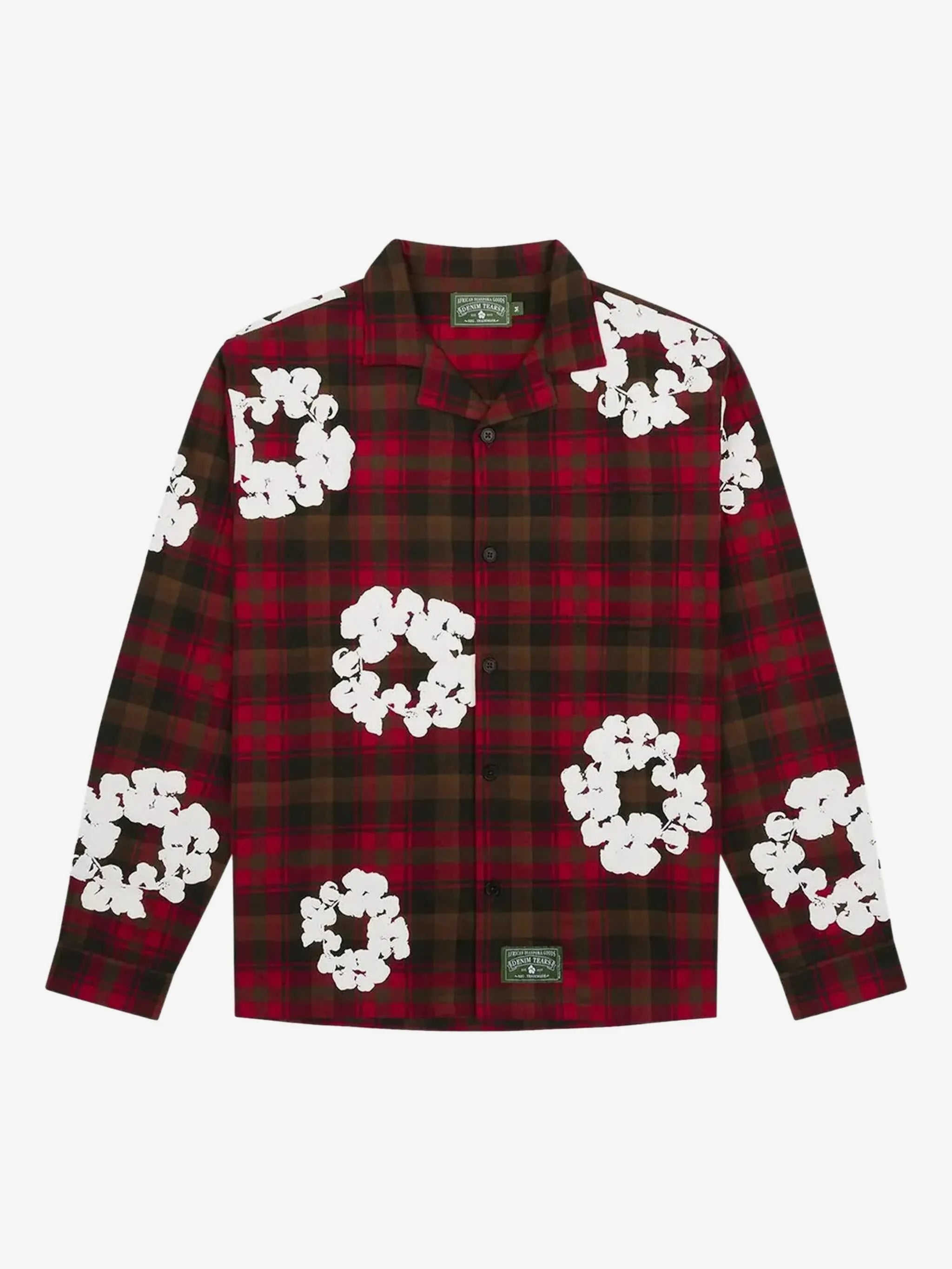 Denim Tears Plaid Wreath Unisex Button‑Up Shirt