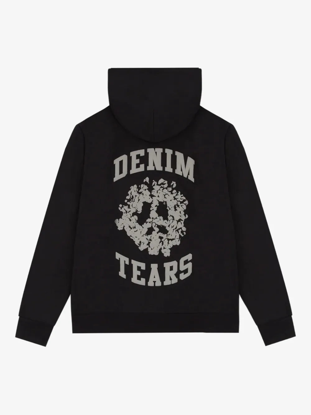 Denim Tears Black Peace Logo Zip‑Up Unisex Hoodie