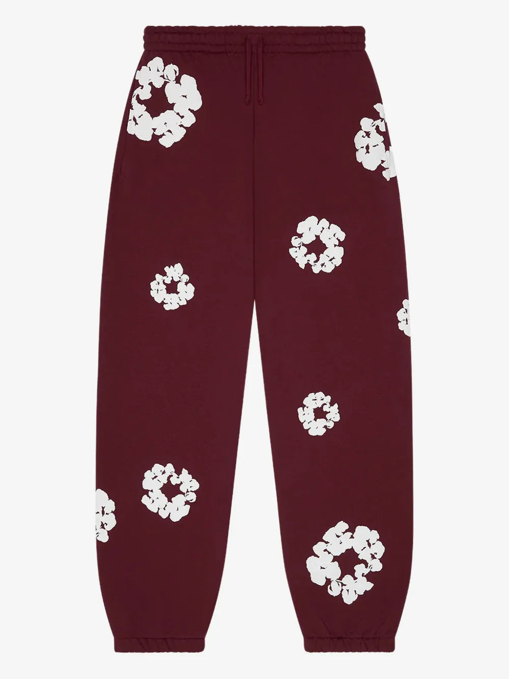 Denim Tears Burgundy Cotton Wreath Jogger Sweatpants