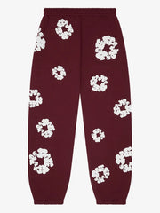 Denim Tears Burgundy Cotton Wreath Jogger Sweatpants